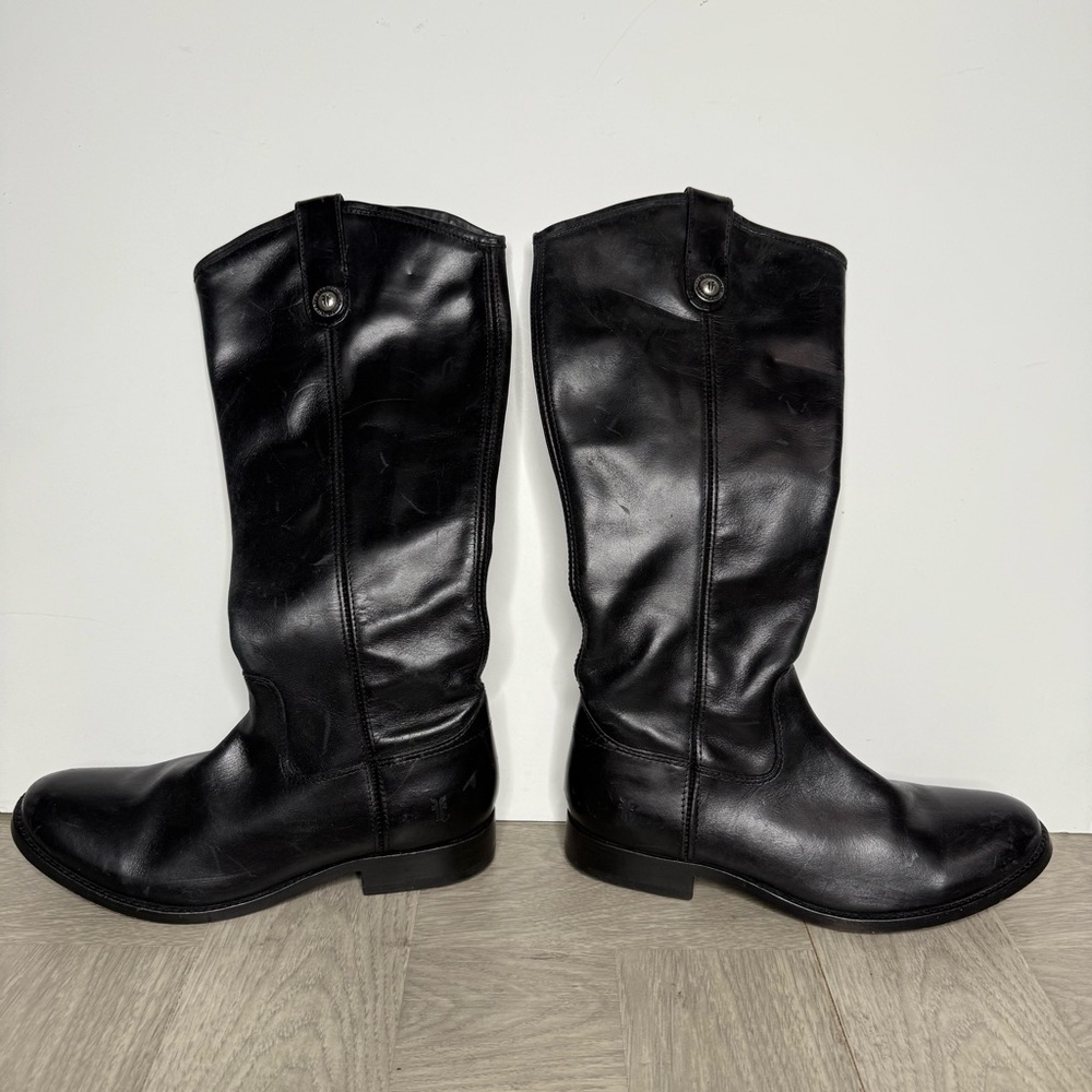 Frye Melissa Black Leather Riding Boot 7B - Picture 5 of 9